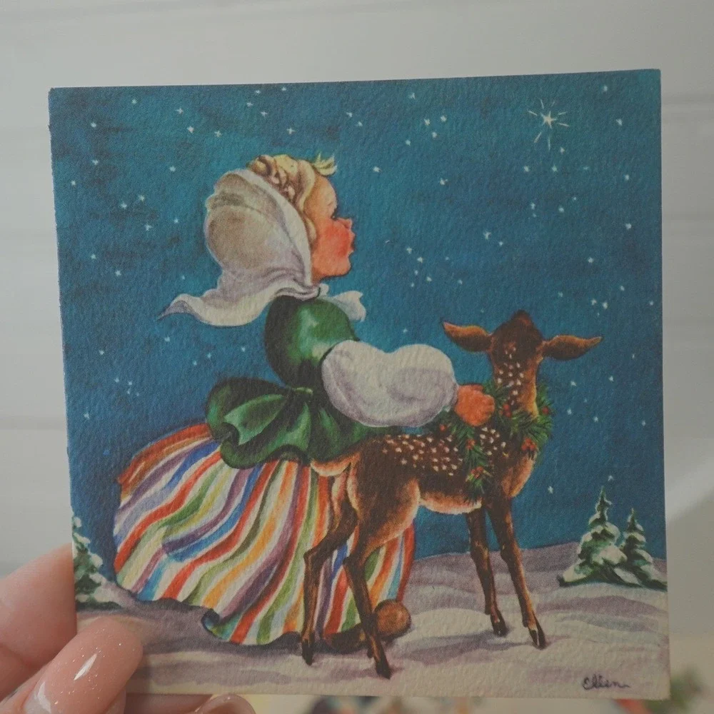 Vintage Christmas Greeting Cards Set of 21 Red Farm Studios Mini 3 inch Card